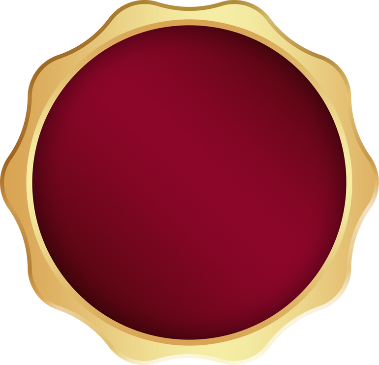 Red Gold Badge. Gold Seal Stamp.